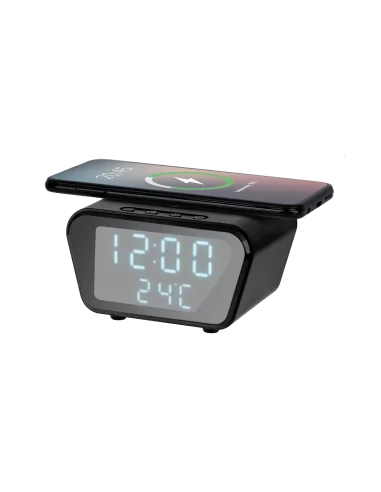 Ψηφιακό ρολόι-ξυπνητήρι με ασύρματο φορτιστή Rebel Μαύρο RB-6303 ExtraNET