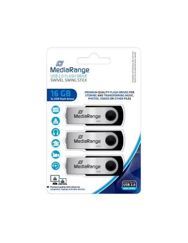 Flash Drive MediaRange MR910-3 USB 2.0 16GB Pack 3 ExtraNET
