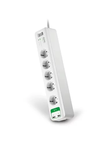 Πολύπριζο APC 5 Θέσεων +USB Θύρες Λευκό PM5U-GR ExtraNET