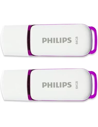 Flash Drive Philips Snow 64GB USB 2.0 Purple FM64FD70D/00 (Pack 2)