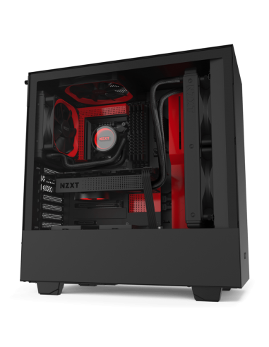 NZXT H510 Tempered Glass Black Red